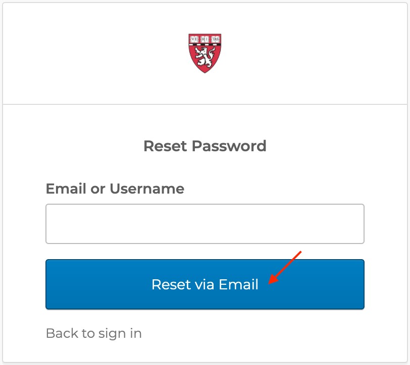 Reset Via Email